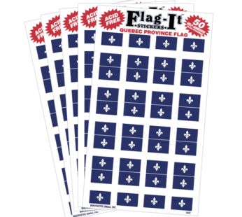 Quebec Provincial Decals, 1″x1.5″, 50/pack