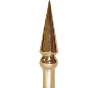 Round Spear Finial, Brass Plated