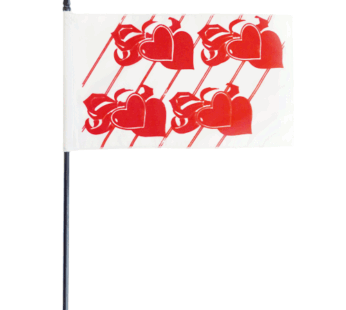 Valentines Hearts Stick Flag