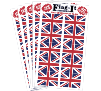 Union Jack 1″x1.5″ Decal, 50/pack