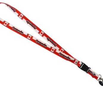 Canada Lanyard, Red & White, 18″