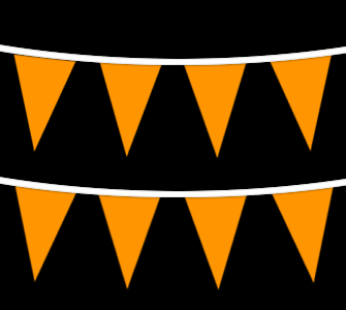 Safety Orange Plasticloth Pennant String, 100′